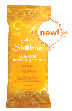 new! Shobha(R) Rosewater Freshening Cloths